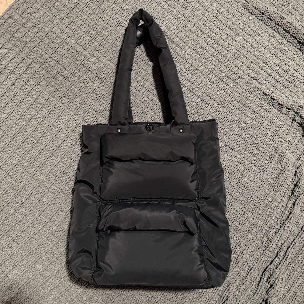 Joan & David Black Puffy Travel Tote